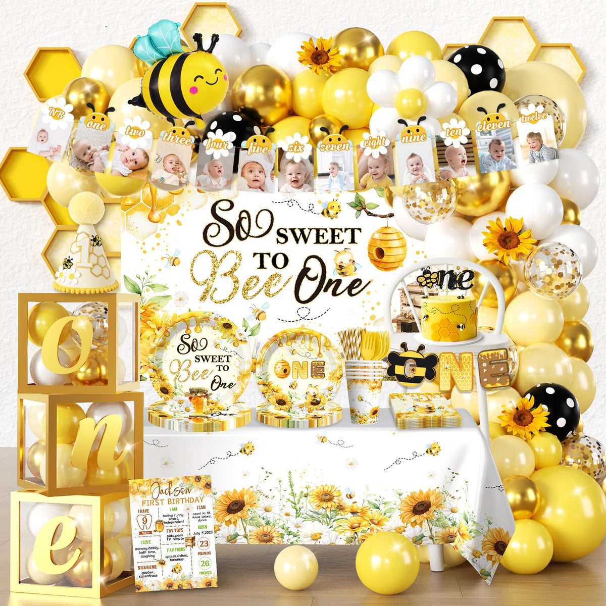 Fexivo first bee day backdrop for adorable photo moments.