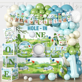 Fexivo hole-in-one banner for golf-themed birthday party, creates a festive focal point.