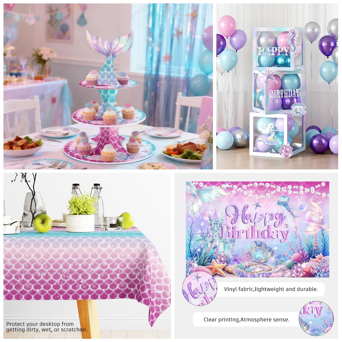 Fexivo Mermaid cupcake toppers decorate desserts with coastal flair
