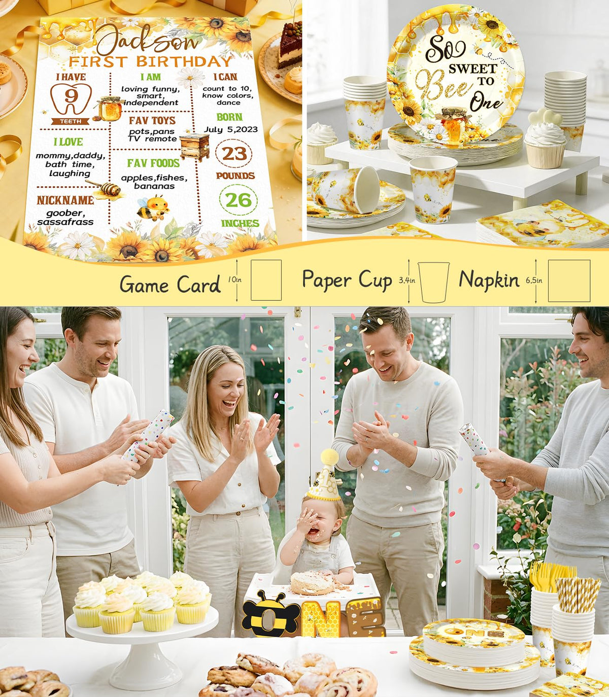 Fexivo napkins and cups keep party clean and stylish.