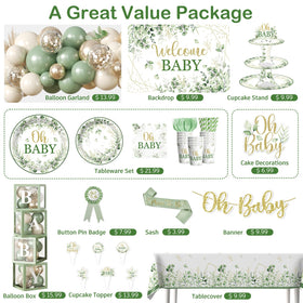Fexivo Oh Baby banner with gold glitter adds festive sparkle