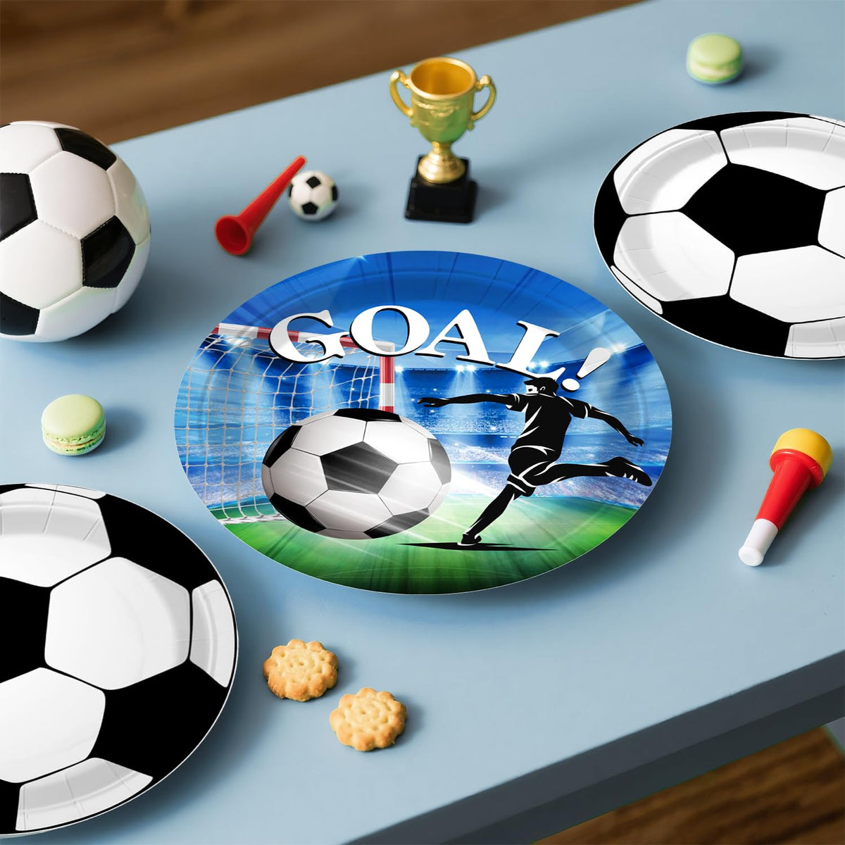 Fexivo soccer foil balloons add shine and celebration to any setup