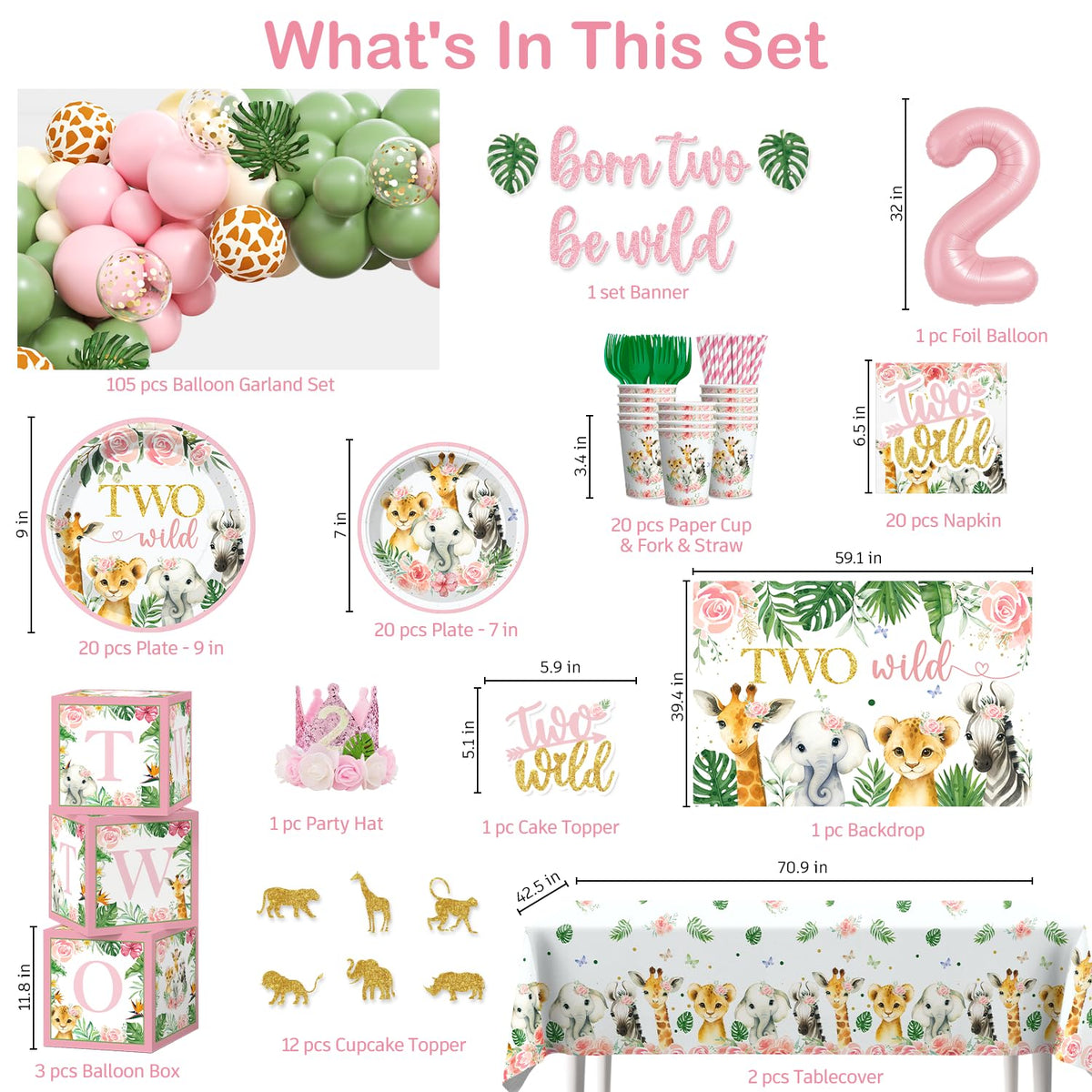 Fexivo Two Wild backdrop with jungle prints, ideal for a vivid party backdrop.