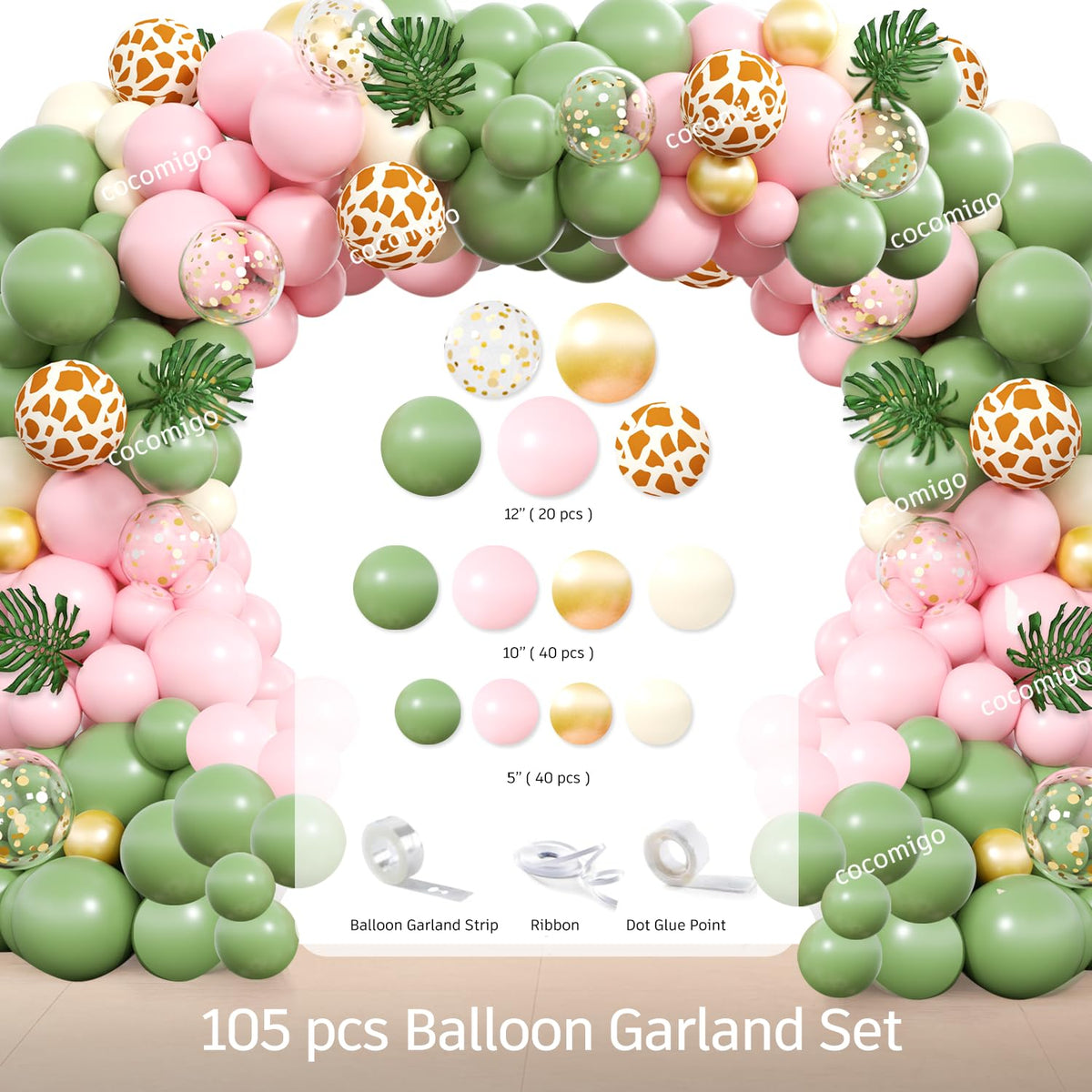 Fexivo safari balloons set in three sizes, for a festive look.