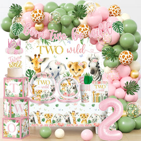 Fexivo Two Wild banner for a safari-themed birthday party, photo-worthy decor.
