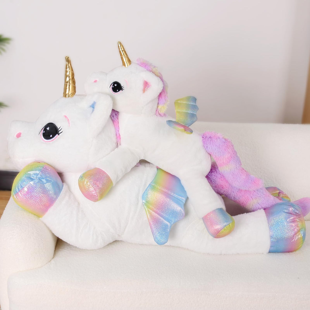 FFxiong 24-inch unicorn plush gift packaging, ready for birthdays and holidays.