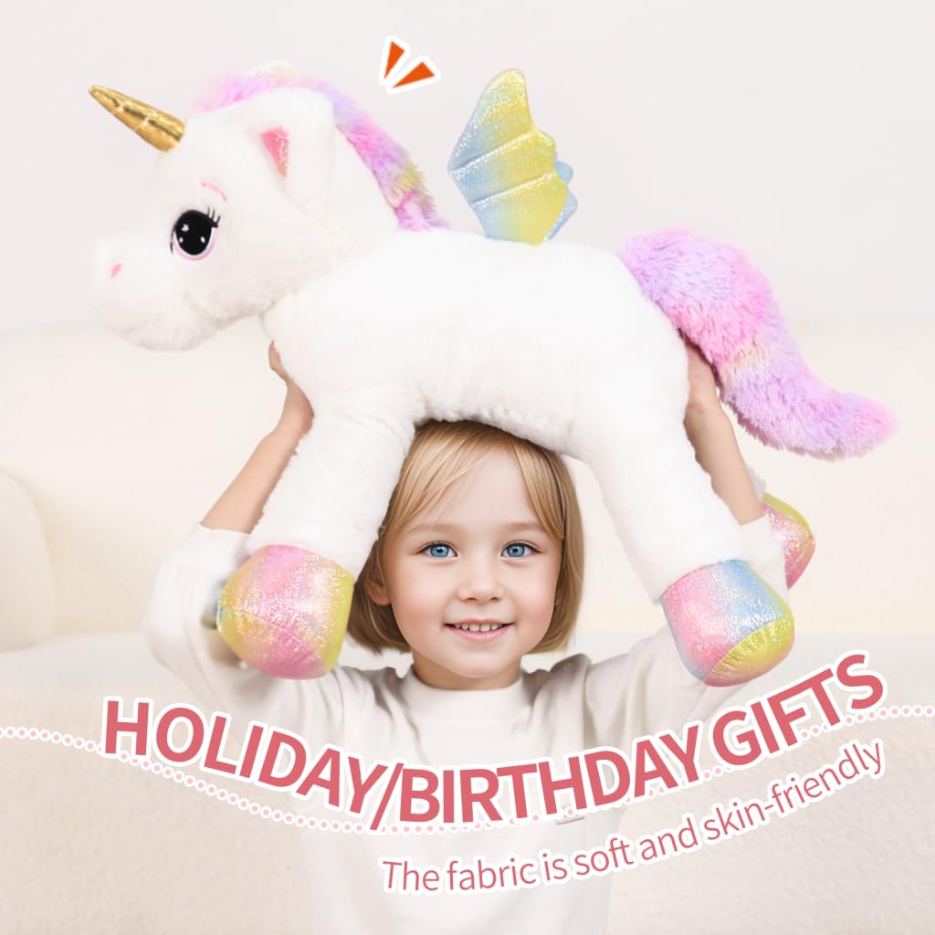 FFxiong 24-inch unicorn plush PP cotton inside, plush structure you can hug.
