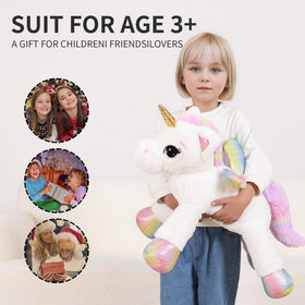 FFxiong 24-inch unicorn plush side view, ideal for bedtime companions.