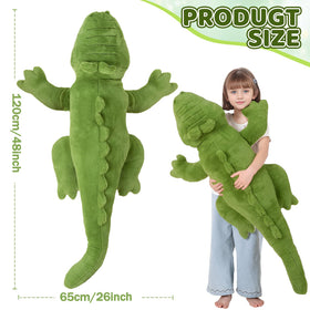 FFxiong large green alligator plush seated upright for decorative display