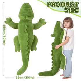 FFxiong Green Giant Alligator Plush close-up eyes, inviting friendly character