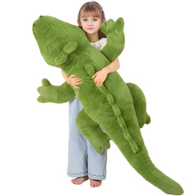 FFxiong Green Giant Alligator Plush front view, ideal cuddle buddy for kids