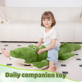 FFxiong Green Giant Alligator Plush pillow function for naps and reading