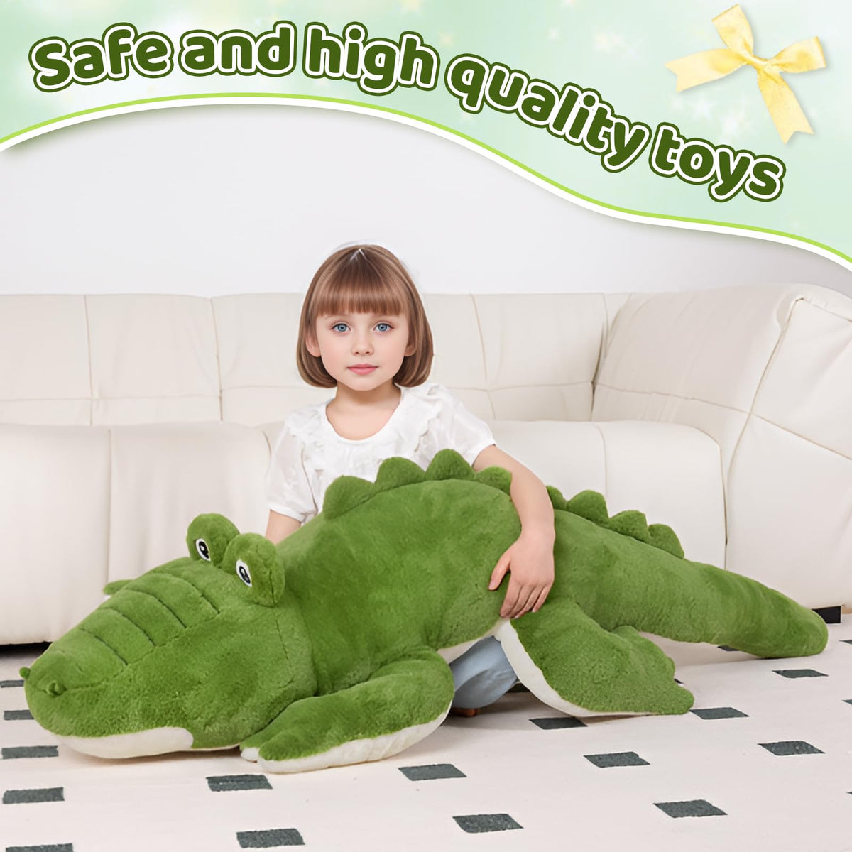FFxiong Green Giant Alligator Plush decorative room decor and cozy ambiance
