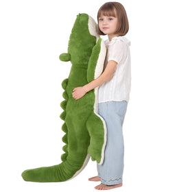 FFxiong Green Giant Alligator Plush side view, doubles as a comfy pillow