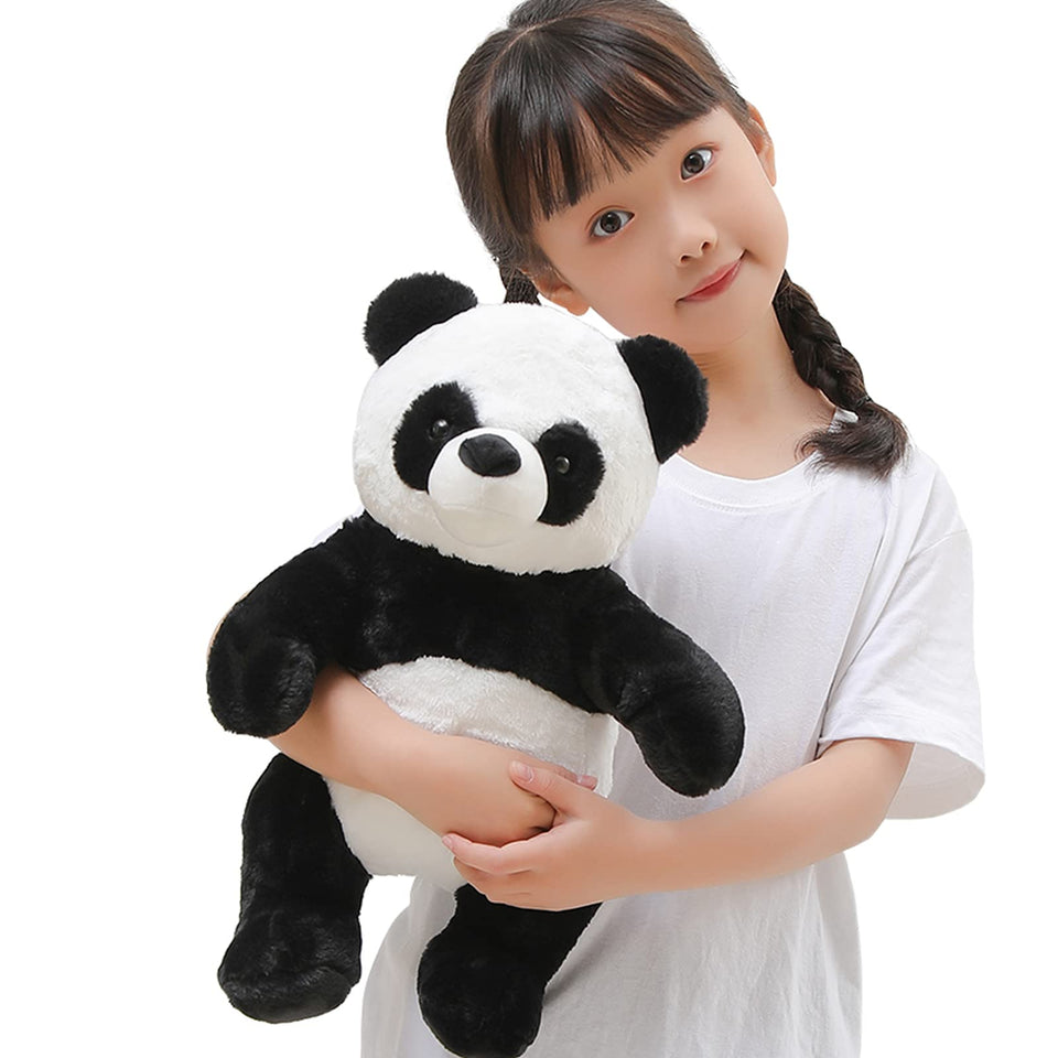 FFxiong panda plush 18-inch close-up showing soft fur for cozy hugs.