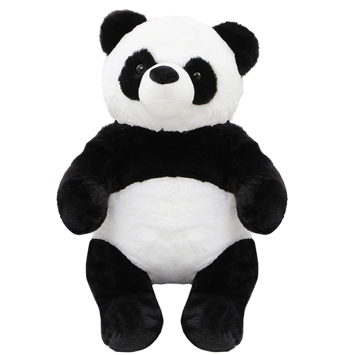 FFxiong panda plush side view shows sturdy stitching and safe design.