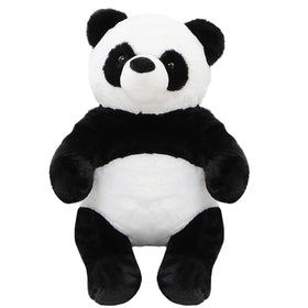 FFxiong panda plush side view shows sturdy stitching and safe design.