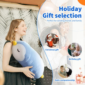 FFxiong penguin plush in a kids' room as decor
