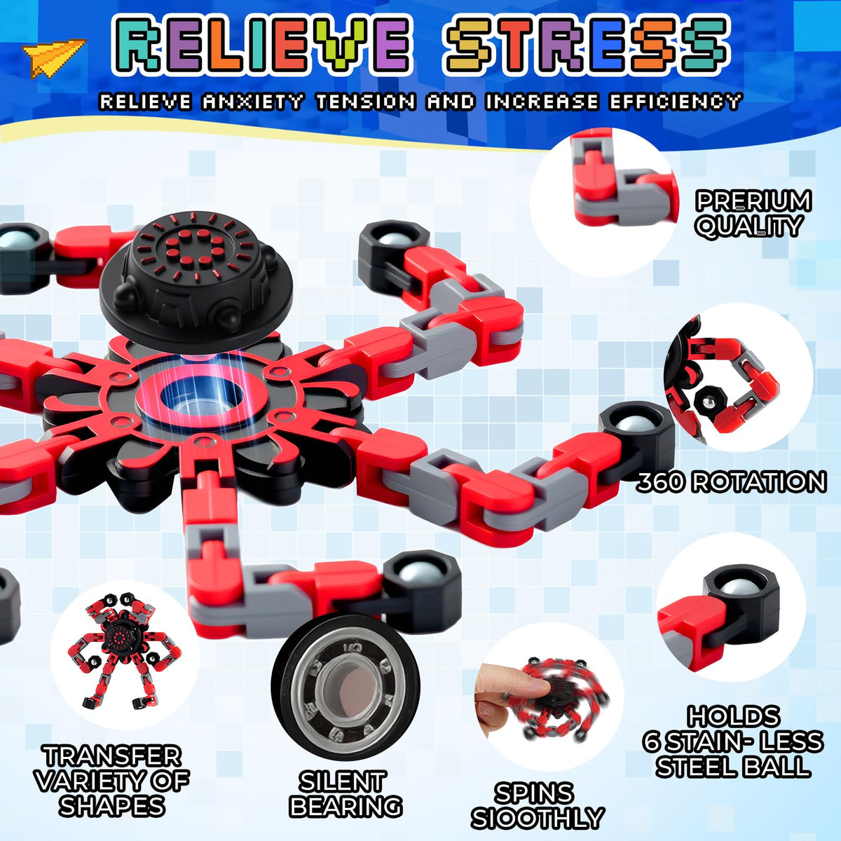 FGYLYOX stress relief toy close-up shows smooth spinning action.