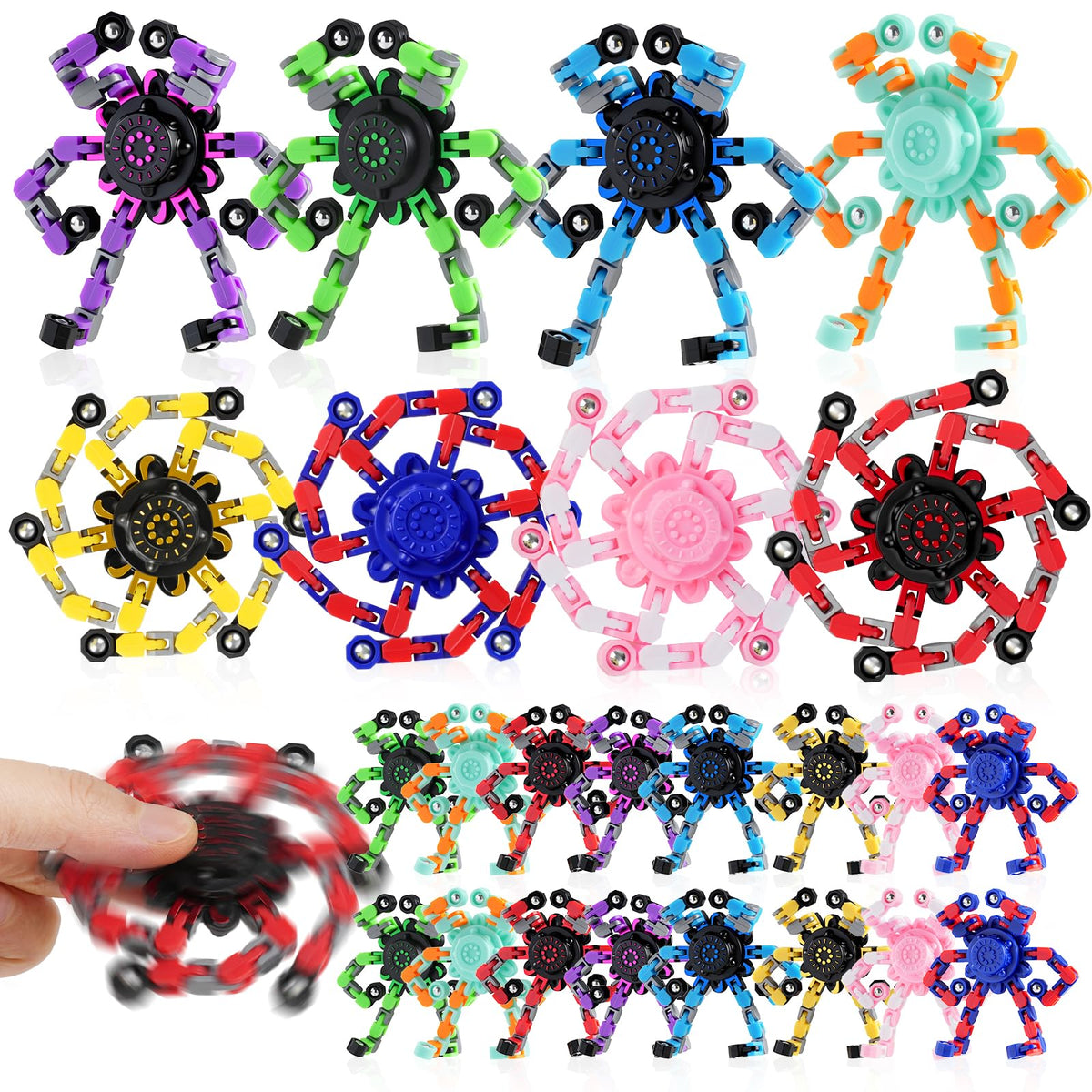 FGYLYOX transformable fidget spinner red aids focus and calm.