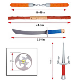 FHARLXQ Ninja Warrior sai with orange grips for beginner training