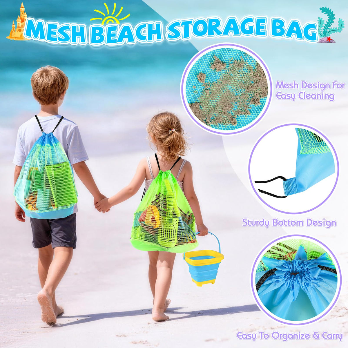 FHOZGECY 4 piece sand tool set supports durable digging play.