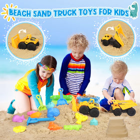 FHOZGECY construction vehicles—dumper and bulldozer spark imaginative beach builds.