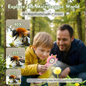 FHskFH Kids Microscope 500x magnification reveals tiny details of everyday objects.