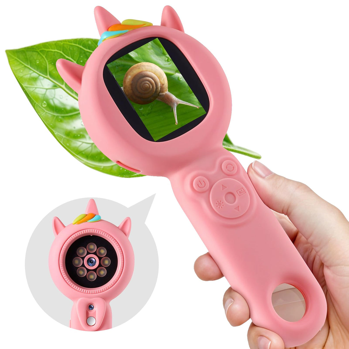 FHskFH Kids Microscope dual camera enables photos and video documentation of discoveries.