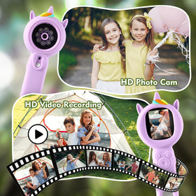 FHskFH Kids Microscope uses a dual-camera system for photos and videos.
