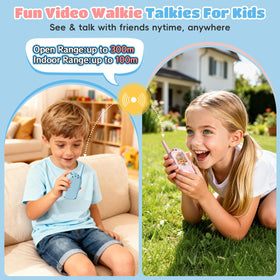 FHskFH video walkie talkies pink with face camera for real time chats