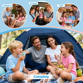 FHskFH video walkie talkies gift set in blue and pink with silicone cases.