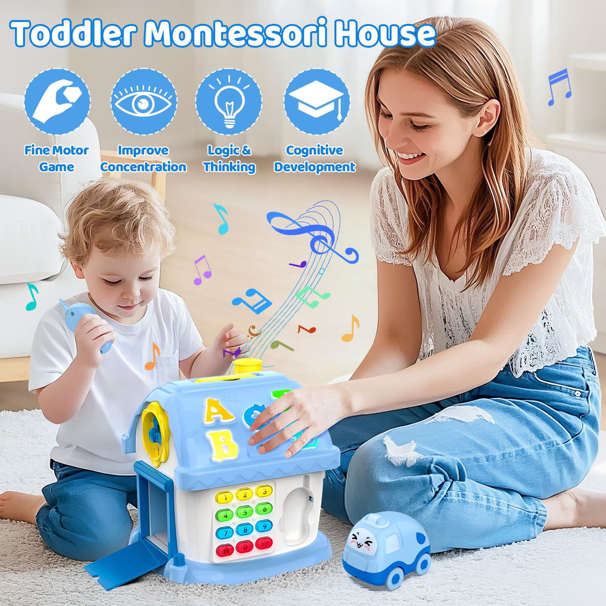 Fidecexv Busy House car track supports sequencing and motor coordination.