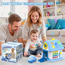 Fidecexv Busy House portable handle simplifies travel-friendly playtime.