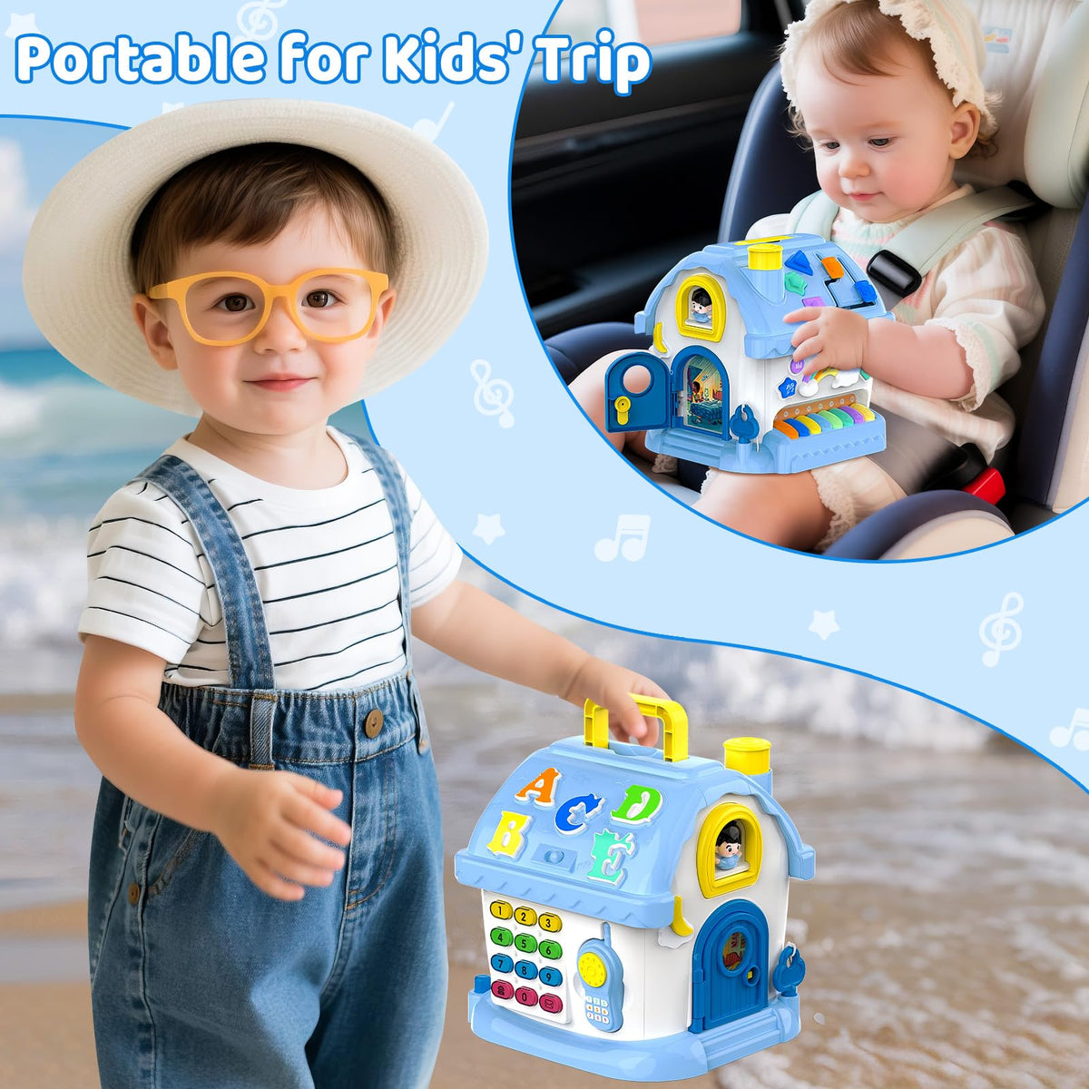 Fidecexv Busy House telephone keyboard encourages pretend communication and fine motor moves.