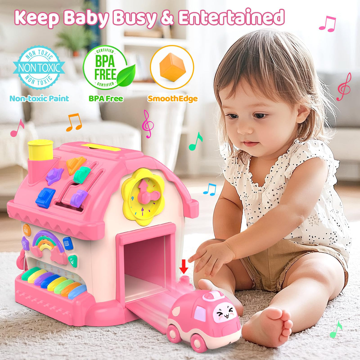 Fidecexv toddler house car track and garage encourage problem solving.