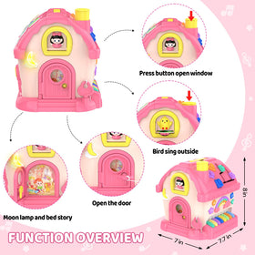 Fidecexv toddler house moon light glows during playtime and bedtime storytelling.