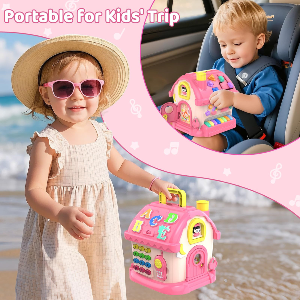 Fidecexv toddler house portable handle makes travel easier for families.