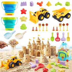 Fiderix beach toy set collapsible buckets for easy transport and mess-free beach play.