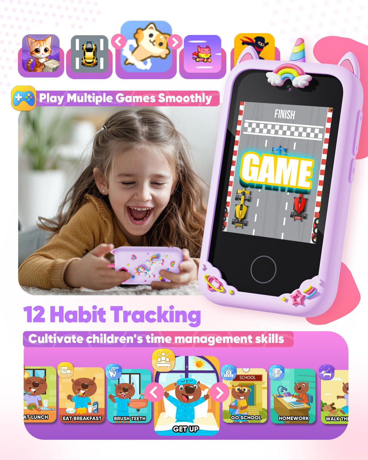 Fiechcco kids smart phone lanyard makes carrying easy.