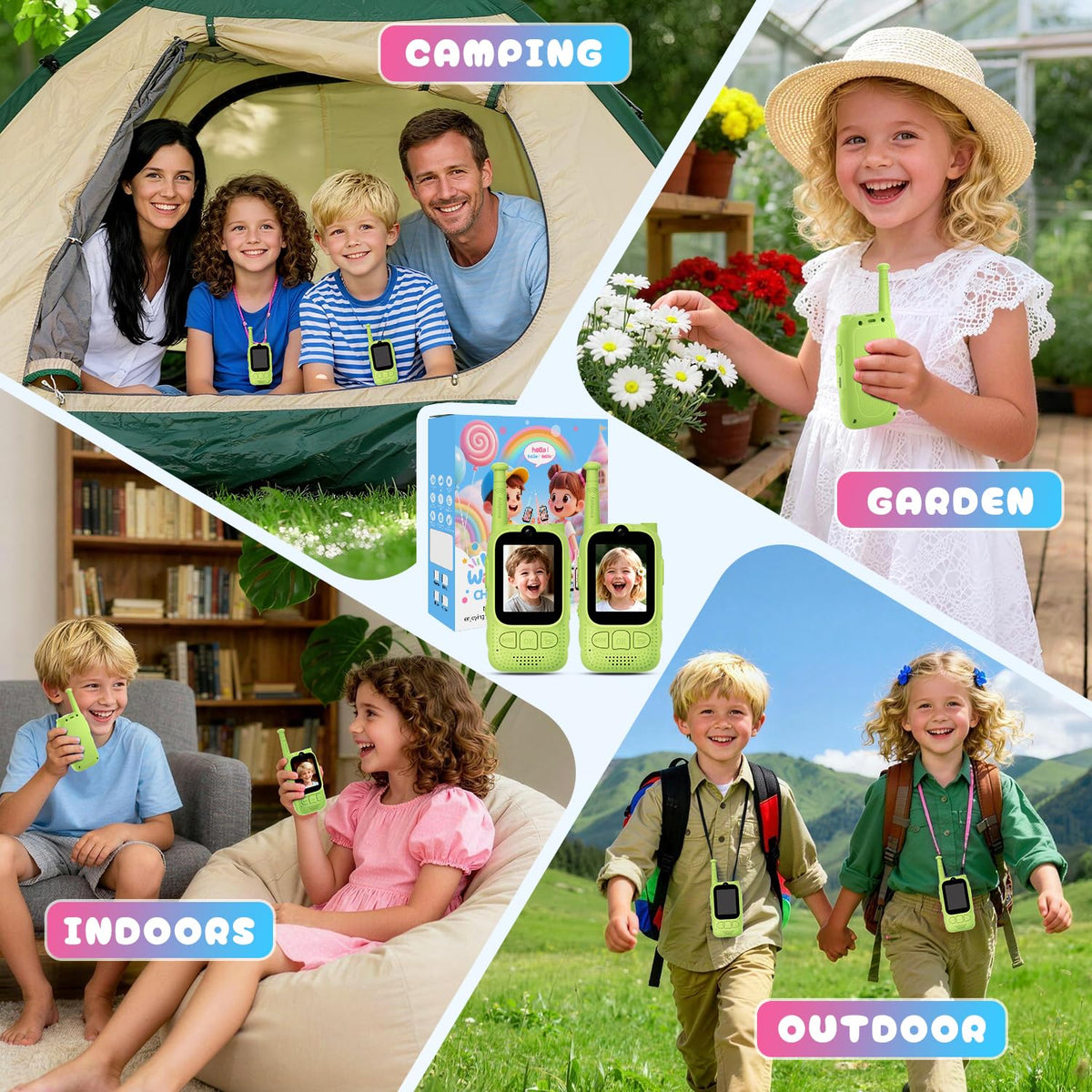 FieGsom Kids Walkie Talkie gift-pack ready for birthdays.