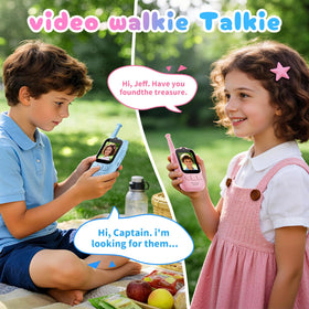 FieGsom walkie talkie with camera captures surroundings during playtime.