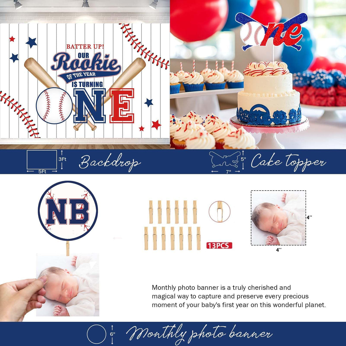 Fiesec baseball printed balloons add playful decor and themed celebration flair.