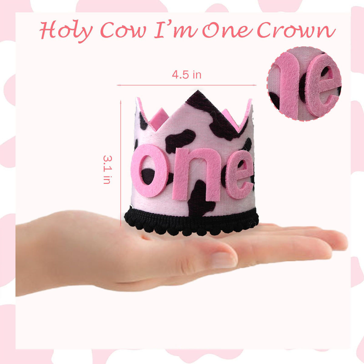 Fiesec Holy Cow I'm One cake topper crowns the dessert moment
