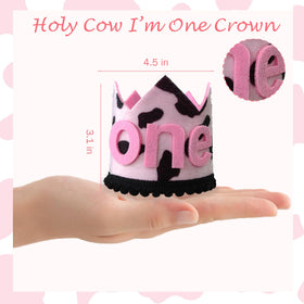 Fiesec Holy Cow I'm One cake topper crowns the dessert moment