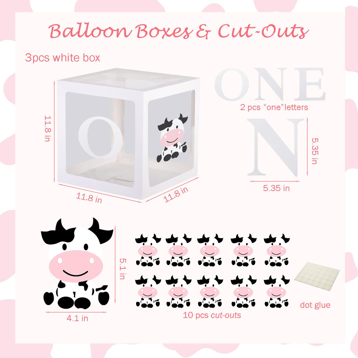 Fiesec Holy Cow I'm One cow print balloon accents décor