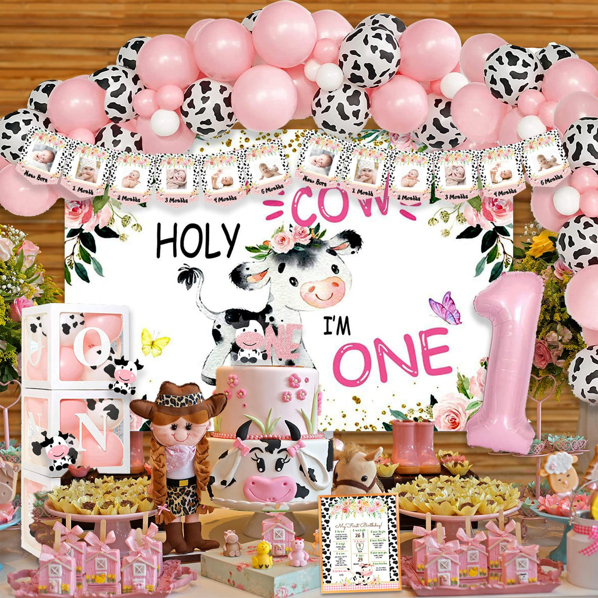 Fiesec Holy Cow I'm One monthly photo banner captures milestones