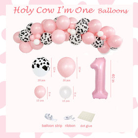 Fiesec Holy Cow I'm One number 1 foil balloon adds festive flair
