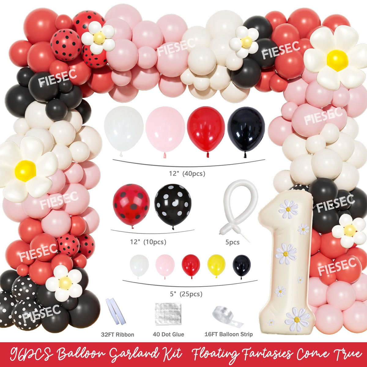 Fiesec Ladybug cake topper adds a sweet focal point to the cake.
