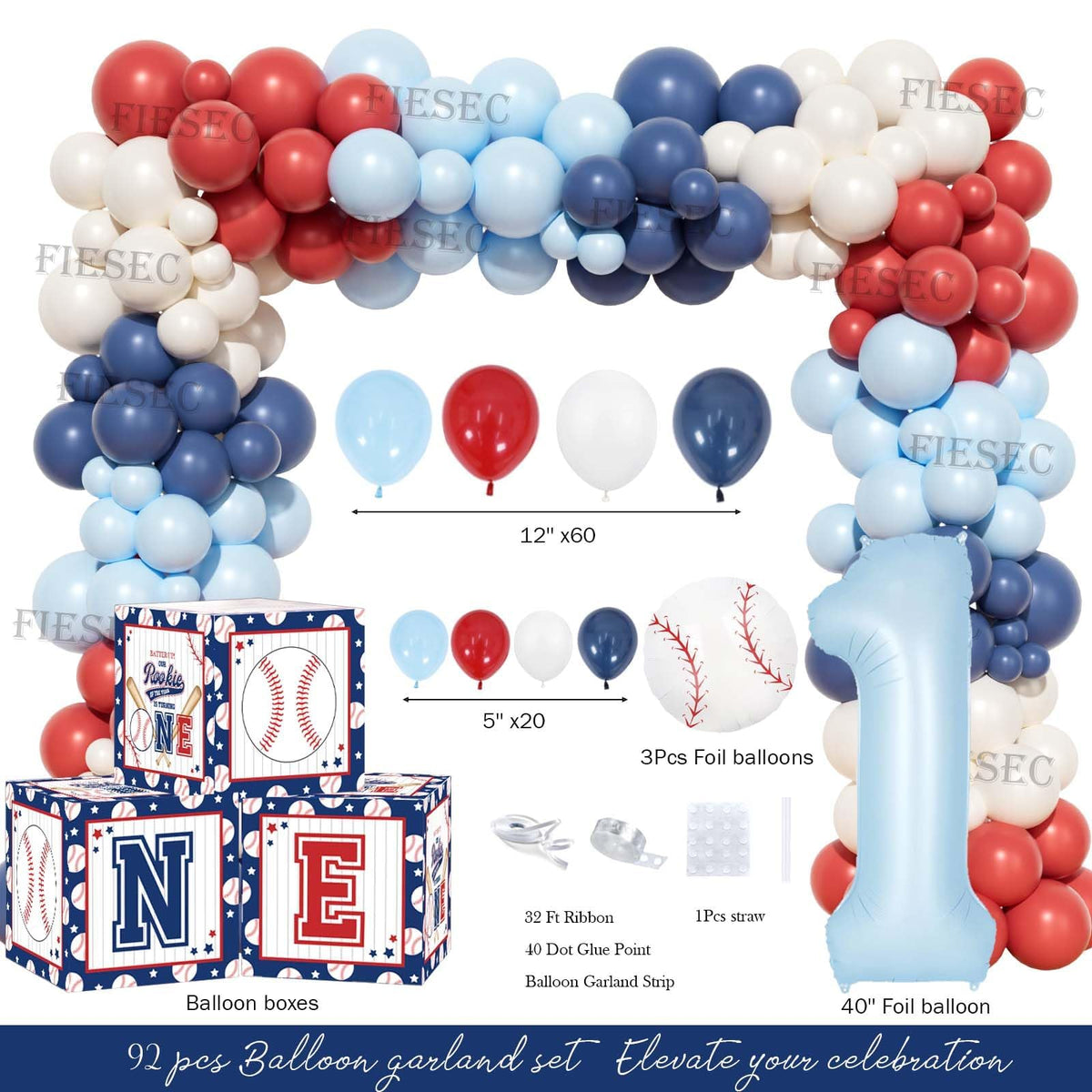 Fiesec number 1 foil balloon highlights the milestone with eye-catching shine.
